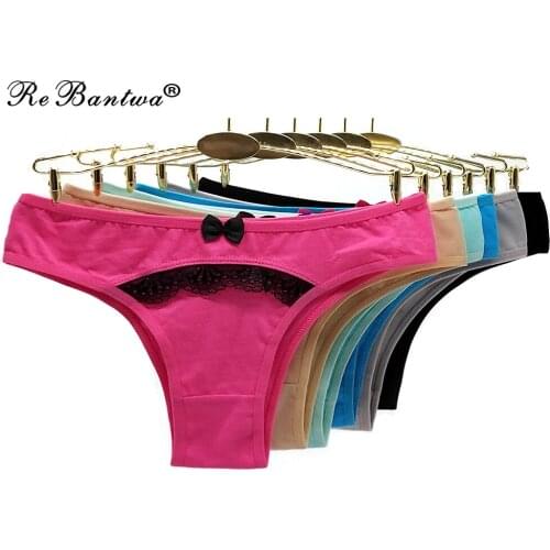 Sexy Lingerie Women Cotton G-String Thong Lsce Panties String Underwear Women Briefs Pants Intimate Ladies Low-Rise Dropshipping