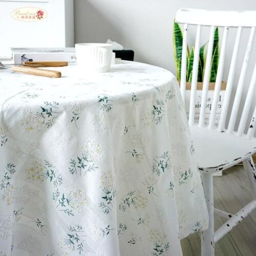 Cotton Linen Tablecloth Modern Fresh Pastoral Floral Table Cloths Rectangular Coffee Table Cover Cloth for Living Room Decorate