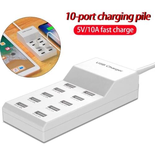 USB Smart Charger 10 Ports USB Hub Fast Charging Station Power Adapter Universal for Phone iPhone 8 Plus X iPad Samsung Huawei