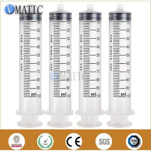 High Quality Non Sterilized Industry Use 2Pcs 100ml/cc Dispensing Plastic Liquid Dispenser Manual Syringe