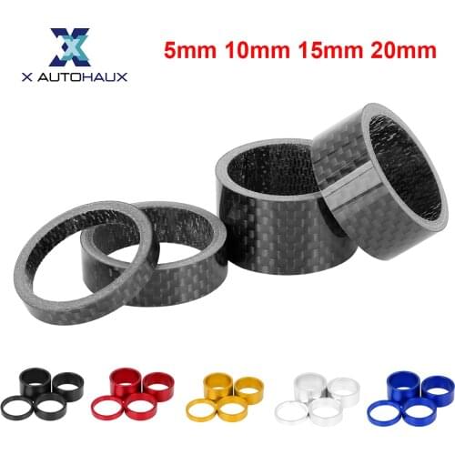 X Autohaux MTB Road Bike Bicycle Headset Spacer Fit 1 1/8 Inch 28.6mm Stem Front Fork Adjustment Spacer 5mm 10mm 15mm 20mm