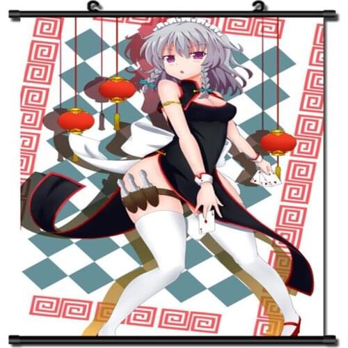 Japanese Anime TouHou Project the Embodiment of Scarlet sexy girl Izayoi Sakuya Home Decor Wall Scroll Poster Decorative Picture