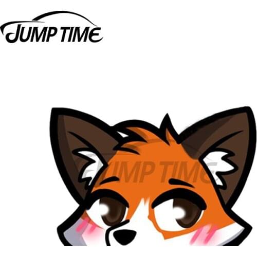 Jump Time 13 x 8.2cm For Fox Lurk Funny Car Stickers and Decals Creative JDM Funny Decoration Vinyl Waterproof Trunk Car Wrap