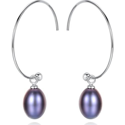 Freshwater Pearl S925 Sterling Silver European and American Minimalist Fashion Womens Earrings