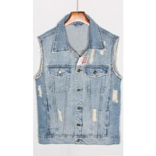 2021 Summer Fashion Mid Long Jeans Vest Women Waistcoat Big Size Loose Frayed Denim Vests Female Casual Sleeveless Jacket Coat