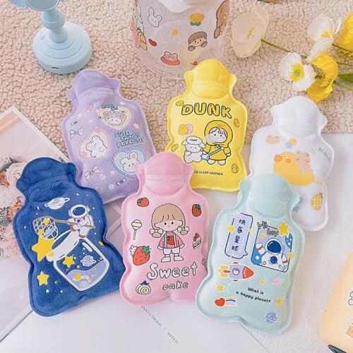 1pc Cute Hot Water Bottle Warm Belly Treasure Cartoon Warmer Filled Mini Explosion-proof Portable Winter Reusable Hand Warmer