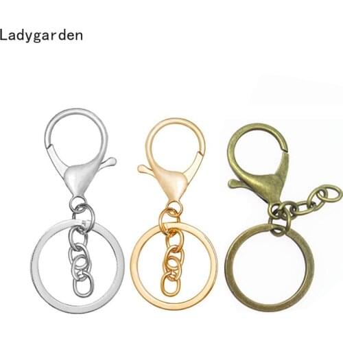 10PCS Metal Buckle Strap Key Chain 30mm Keychain Long 65mm Lobster Clasp Keychain for Keychains Jewelry Making Finding Supplies