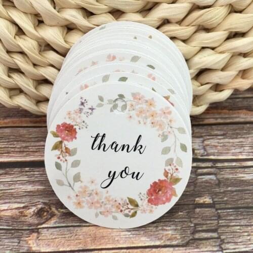 100Pcs /4cm/thank you for Celebrating with Us labels handmade for wedding party decoration Packaging Hang paper/Kraft Paper Gift
