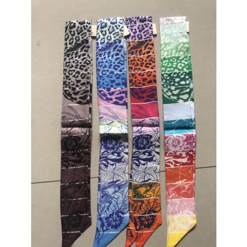 2020 new arrival fashion head band classic 100% silk scarf 105*6 cm long shawl twill belt strap bag band for women girl lady