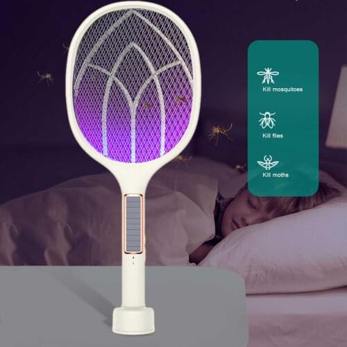 3 In 1 Electric Insect Racket Swatter Zapper USB 1200mAh Rechargeable Mosquito Swatter Kill Fly Bug Zapper Killer Trap