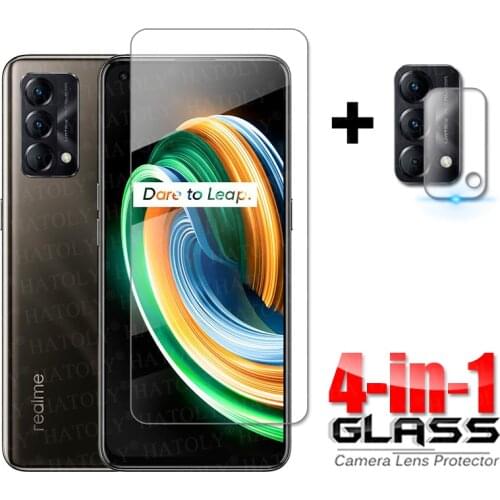 4-in-1 Glass on Realme Q3 Pro Carnival Tempered Glass For Oppo Realme Q3 Pro Carnival Edition HD Screen Protector Camera Glass