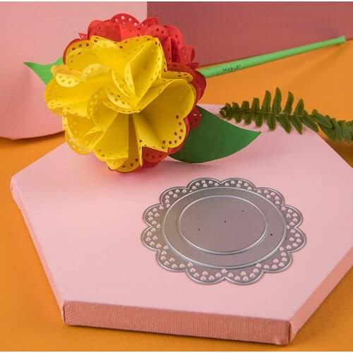 8x8cm Lace Circle Flower frame Metal Cutting Dies for DIY Scrapbooking Paper Cards Making Decor Crafts dies Embossing Die Cuts