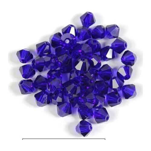 Free shipping wholesale Beads Accesary 5301 Grade AAA DARK Sapphire 3mm 4mm Glass Crystal Bicone Beads