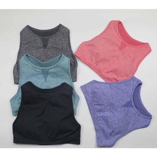 Seamless Sports Bra For Women Gym Workout Bra Tops High Neck Yoga Crop Top Mesh Racer Back Fitness Bra Sport Bh