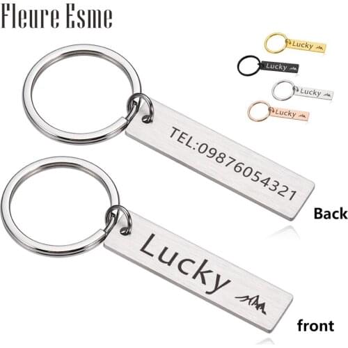 Anti-lost Keychain Personalized Small Chic Exquisite Customized Keyring Engraved For Name PhNumber For Men Women Gift Key Chain