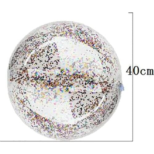 Children Bling Transparent Swimming Ball Toys Round Inflatable Sequins Inside PVC Beach Ball Swimming Pool Floating Toy
