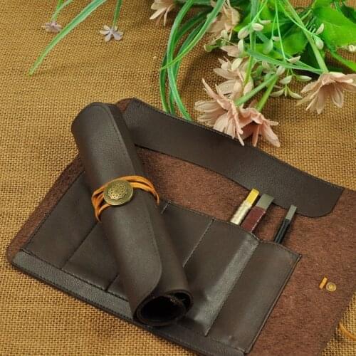 PU Leather Tool Bag Stone Carving Tool Bag Scabbard Can Roll Artificial