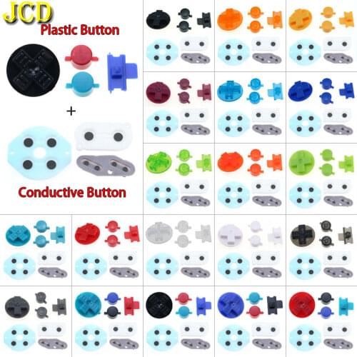 JCD 1Set Red Black Buttons Set Replacement for Gameboy Classic GB Keypads for GBO DMG DIY for Gameboy A B buttons D-pad