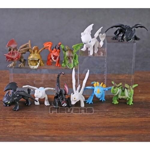 How to Train Your Dragon 3 The Hidden World Toothless Night Fury Mini PVC Figures Toys Set Childrens Kids Gifts