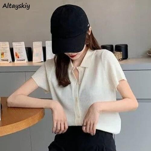 Cardigan Women Knitting All-match Spring Leisure Solid Button Cropped Ins Stylish Elegant Chic Fashion Sweaters Harajuku Mujer