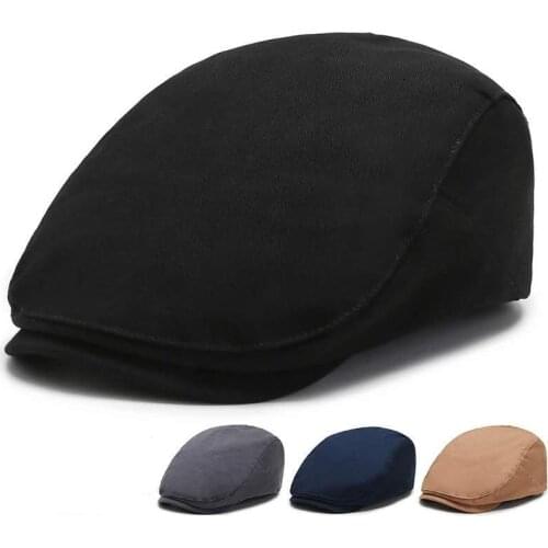 Fashion Solid Color Beret Hat Classic Retro Cotton Painter Hat Women Men Universal Cap Outdoor Sports British Style Leisure Caps