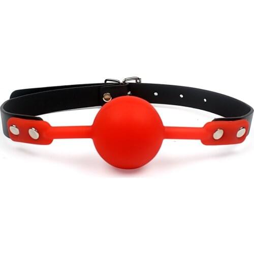 Adult Games 4 Colors Sex Toys for Couples Oral Fixation Flirting Mouth Gag PU Leather Band BDSM Bondage Silicone Ball