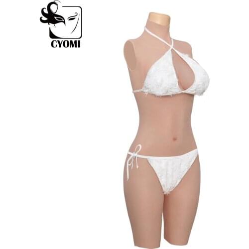 CYOMI drag queen silicone material bodysuit with D/E cup breast liquid silicone filling for crossdresser butterfly-shaped vagina
