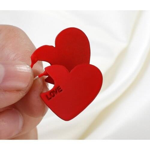 Lifefontier 2020 Vintage Women Heart Shape Cute Drop Earrings Fashion Red Love Heart Small Earrings for Women Wedding Jewelry