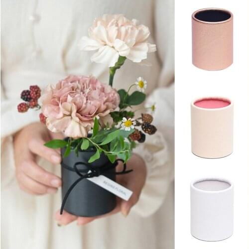 Mini Flower Wrapping Round Paper Flower Box Packing Case Hug Bucket Wedding Party Decort Vase Gift Box
