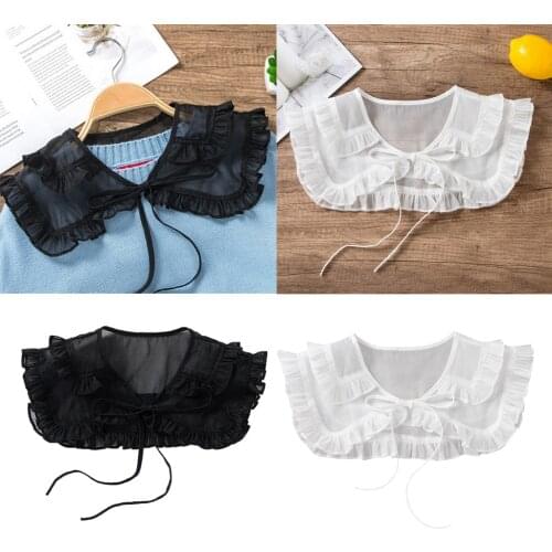 Fashion Women Girls Lace Chiffon False Collar Shawl Detachable