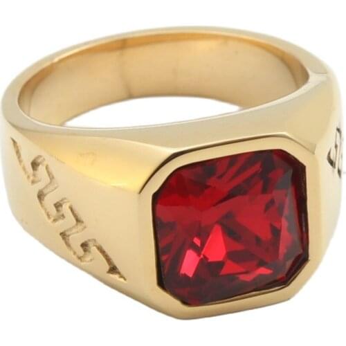 Fashion Jewelry Stainless Steel Multicolor Stone Ring Men Trendy Simple Punk Jewelry Gift 24010