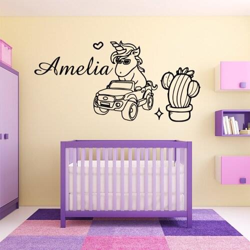 Cartoon unicorn Wall Stickers Self Adhesive Art Wallpaper Decor Living Room Bedroom Removable Wall Art MURAL Drop Shipping