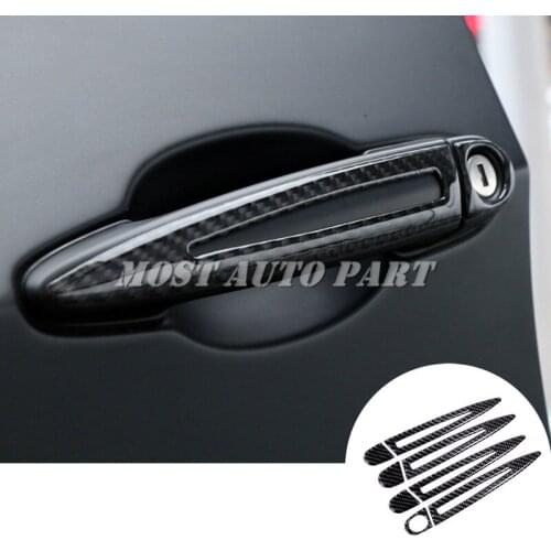 Carbon Fiber Interior Car Door Handle Trim Cover For BMW 3 Series E90 E92 E93 2008-2012 Car Accessories Car Trim Car Styling
