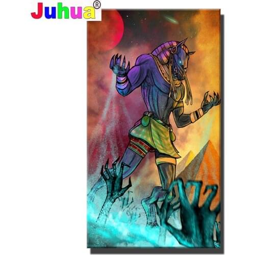 Wall Art Painting Ancient Egypt Man Diamond Painting Cross Stitch Needlework Diamond Embroidery Fantasy Egyptian Symbols Art