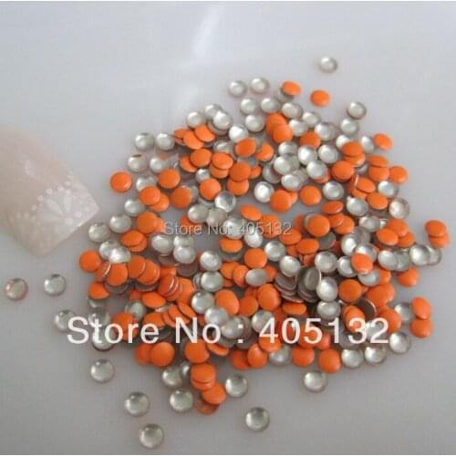 One Bag OD-66-Orange Free Shipping 3D 3mm Neon Orange Round Metal Stud Shiny Nail Decoration Lovely Outlooking