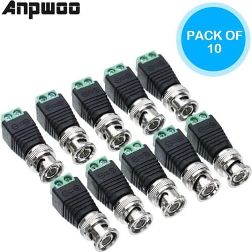 ANPWOO BNC Connectors for AHD Camera CVI Camera TVI Camera CCTV Camera Coaxial/Cat5/Cat6 Cables