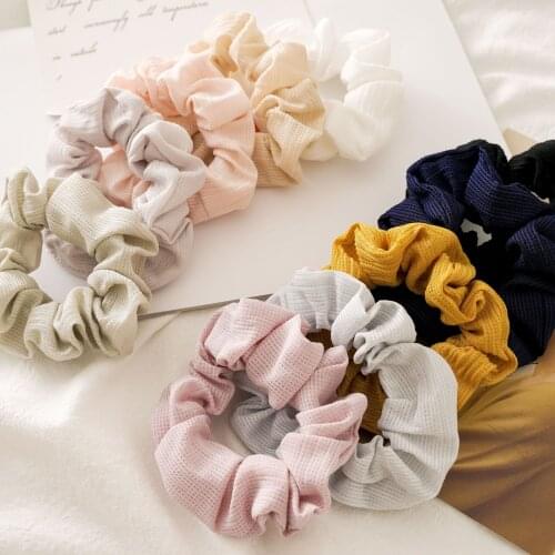 New Fashion All-match Sweet Solid Color Soft Fabric Girls Women Elastic Hair Band Hair Ropes Hair Accessories Headwear