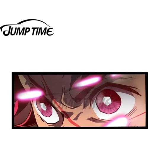 JumpTime 13 x 4.8 cm Anime Tanjiro Eyes Car Sticker Motorcycle Helmet Family Creative Personality Waterproof Trunk JDM Decal