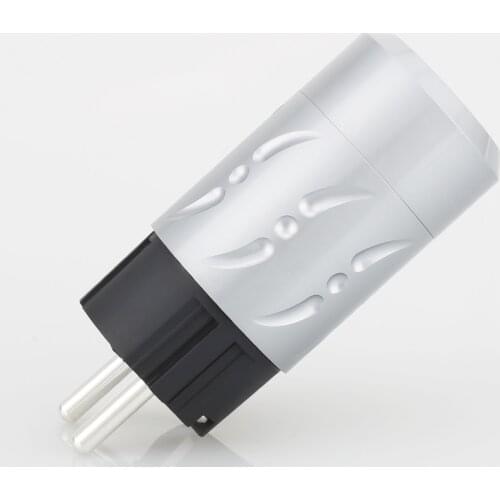 Viborg VE502S/VF502S Pure Silver plated Pure Copper EU Plug Type Schuko Power Plug Hifi Audio grade Power connector