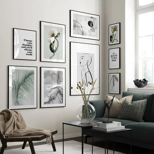 Sculpture Poster Abstract Line Art Prints White Flower Canvas Paintings Nordic Living Room Bedroom Backdrop Wall Decor Pictures