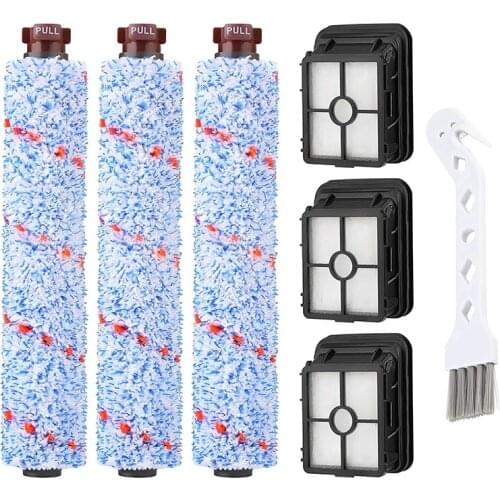 Replacements Compatible for Bissell CrossWave, 3 Multi-Surface Brush Roll 1868 + 3 Vacuum Filter 1866 Vacuum Filter