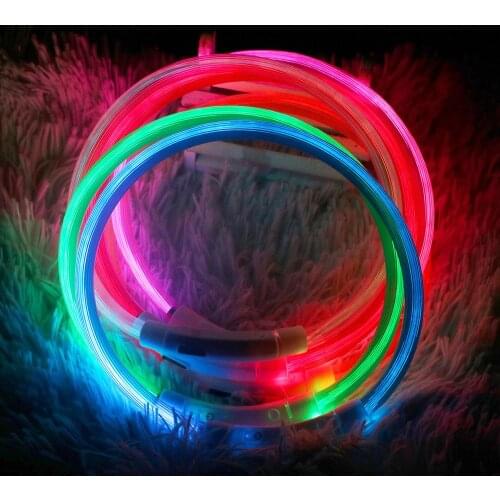 Led Usb Dog Collar Pet Dog Collar Night Dog Collars Glowing Luminous Rechargeable LED Night Safety Flashing Glow MUMR999