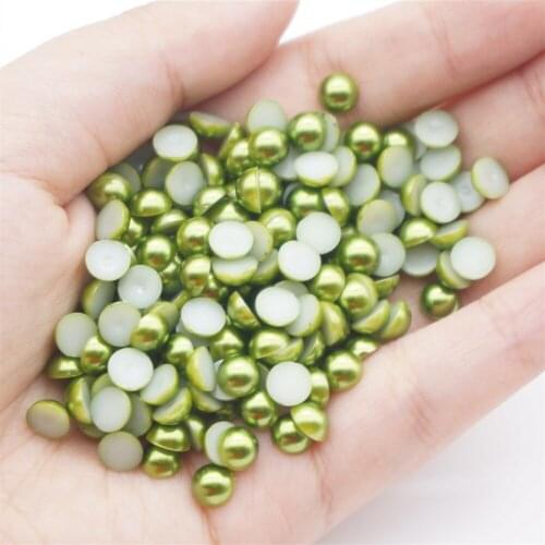 2-12mm Dark Green Flat Bottom Semicircular Resin Diy Loose Beads For Decorative Accessories For Manicure Mobile Phone Case