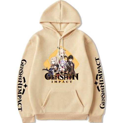 Hot Game Genshin Impact Geo Print Hoodies Women/Men Streetwear Graphic Hip Hop Fashion Tops Oversized Sweatshirt