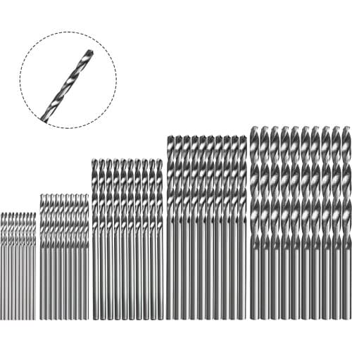 NICEYARD 50 Pcs High Speed Steel Drill Bits HSS 4241 1/1.5/2/2.5/3mm Power Tool Accessories Titanium Coated Drill