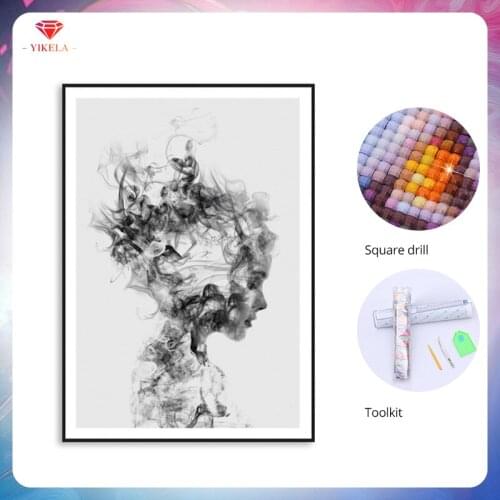 YIKELA 5D Portrait Painting Home Decoration Accessories DIY Diamond Painting Kit Full Square Cross Stitch Diamond Embroidery