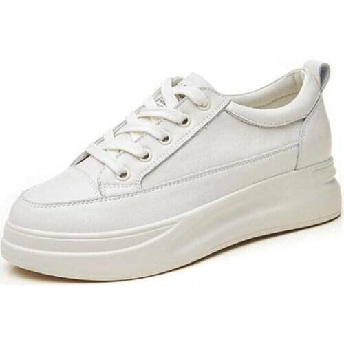 Best Sale Light Comfort Platform Casual Shoes Woman Trendy Shoes 2020 New Springlace-up Women Sneakers Shoes White Black