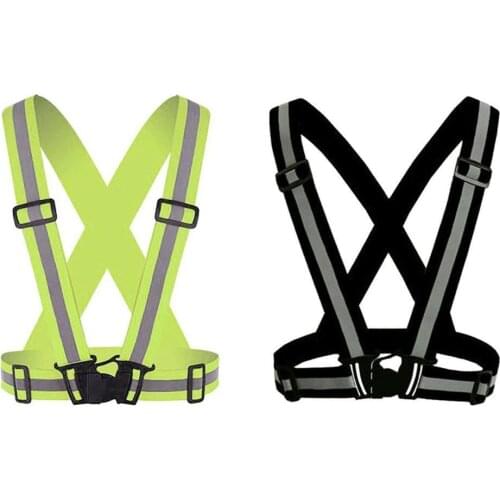 1pc Reflective Vest Adjustable Comfort Traffic Safety Cycling Sports Reflective Reflective Vest Riding Strap For Night Coat J8G0
