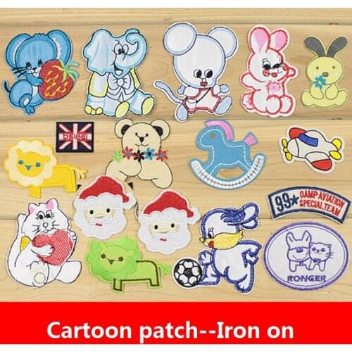 10PCS Animal Patch Badge Iron On Cartoon Patches Cheap Cute Sewing Embroidered Patches For Kids Clothes Applique