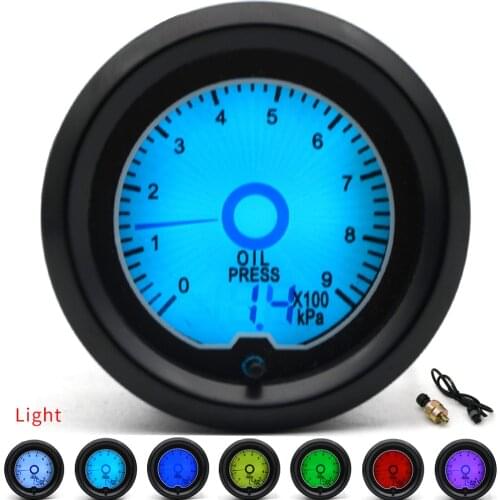 2" 52mm Boost/Water temp/Oil temp/Volt/Vacuum/Tachometer/EGT/Air fuel ratio/Oil pressure Gauge 7 Color Car Meter + Gauge Pods